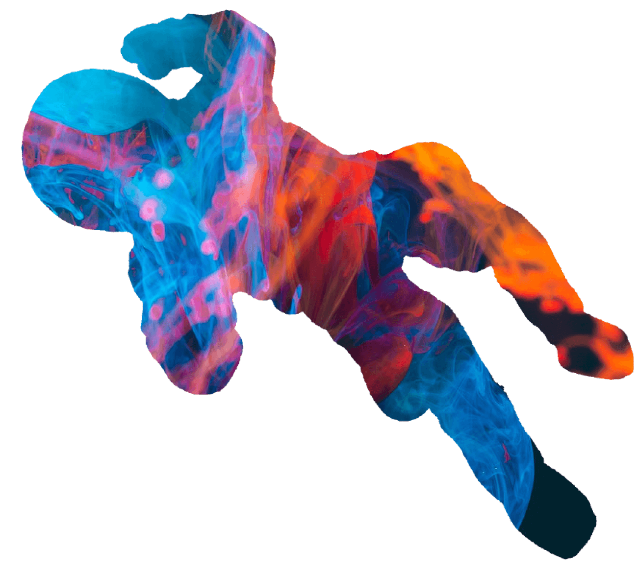 Vznášející se silueta.